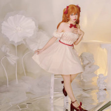 Neon Genesis Evangelion Asuka Langley Soryu Costume - Pink Dress Asuka Langley Soryu Cosplay