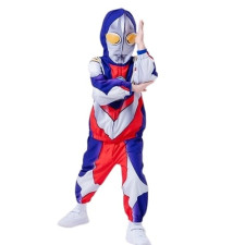 Boy's Ultraman Tiga Costume - Ultraman Tiga Cosplay With Eyes And Chest Light Effect