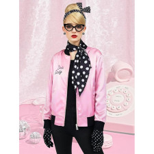 Retro Pink Lady Costume - Pink Bomberjacket Retro Pink Ladies Cosplay