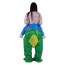 Riding Christmas Hat Green Dinosaur Inflatable Costume - Riding Christmas Dinosaur Cosplay