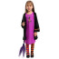 Kids Black Cat Witch Costume - Purple Dress Hat Set Witch Cosplay