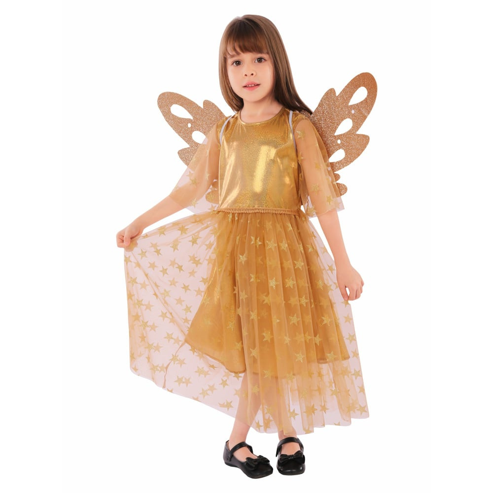 Kids Fairy Costume - Gold Dress Set Fairy Cosplay