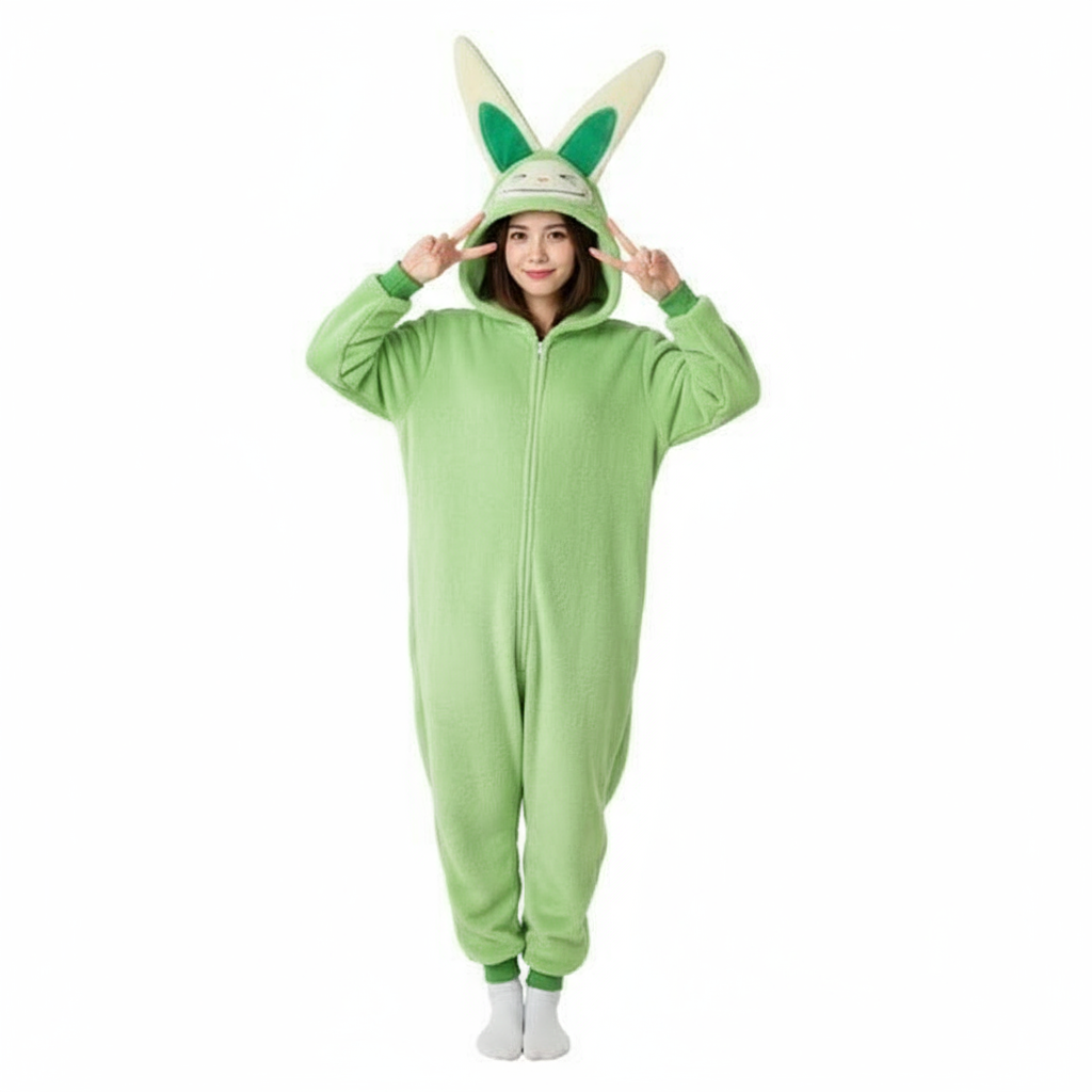 Pop Mart Labubu The Monsters Green Labubu Costume - Green Onesie Jumpsuit Labubu Cosplay