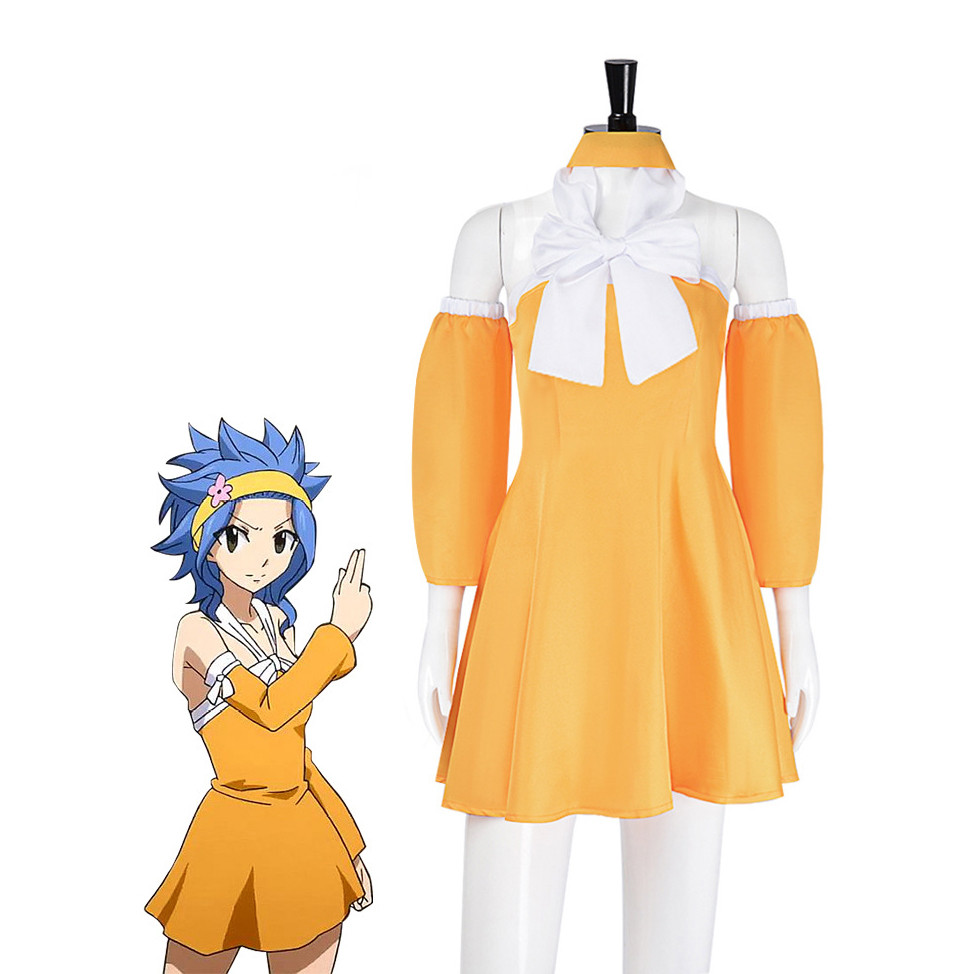 Fairy Tail Levy McGarden Costume - Yellow Dress Levy McGarden Cosplay