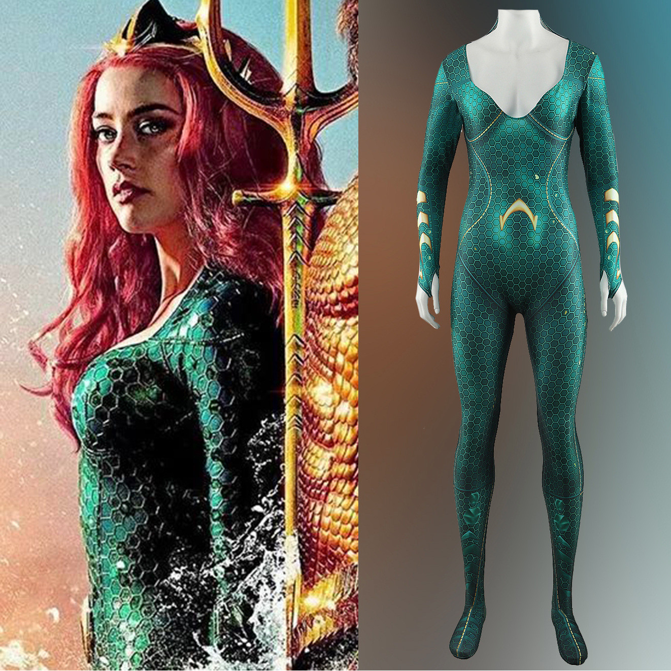 Aquaman and the Lost Kingdom Mera Costume - Bodysuit Mera Cosplay
