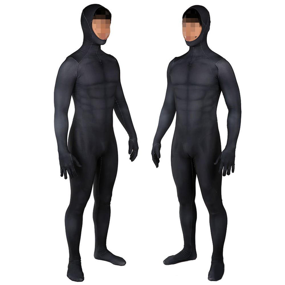 Man Muscle Suit Costume - Black Matte Bodysuit Men's Muscle Suit Cosplay