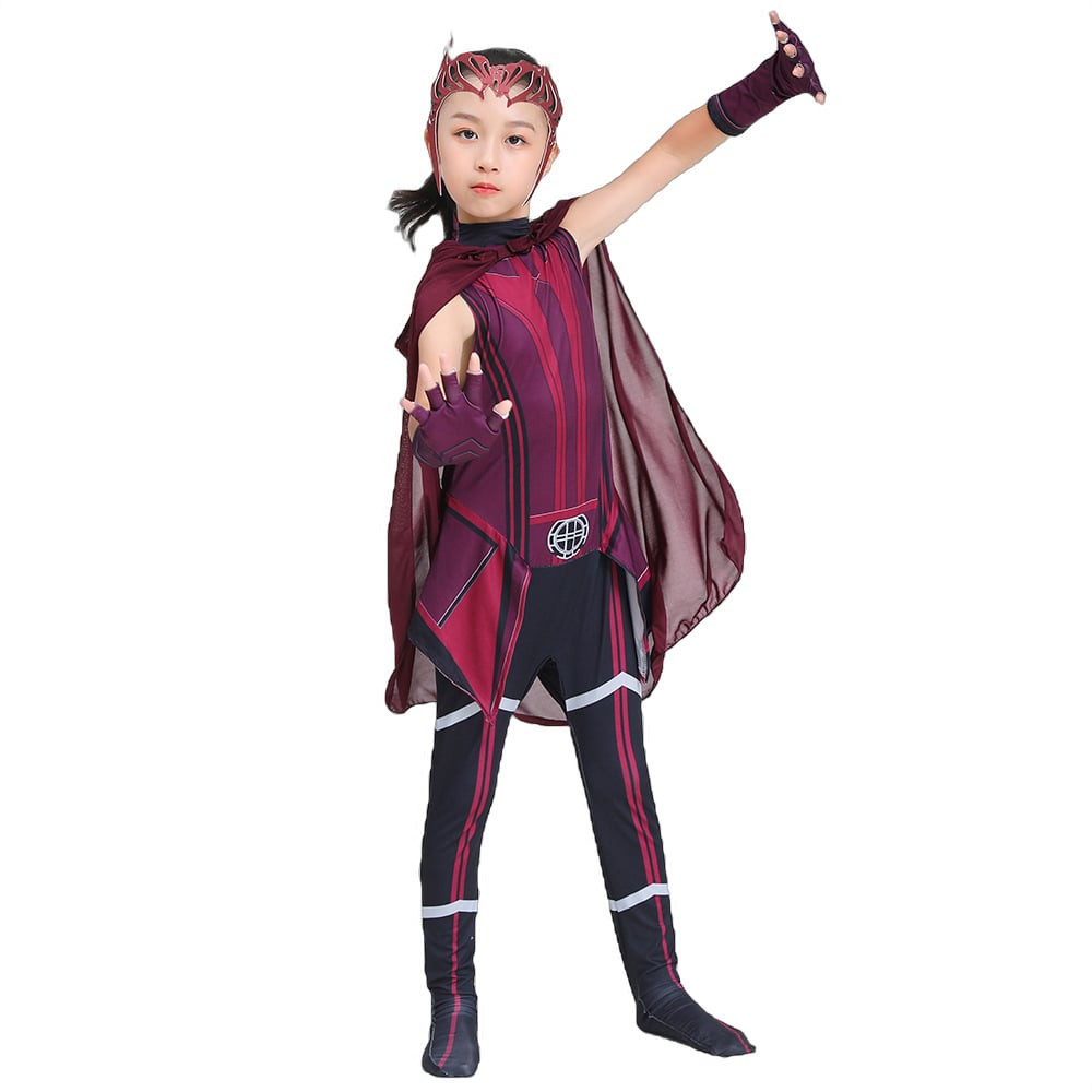 Girls Avengers Scarlet Witch Costume - Suit Cape Set Scarlet Witch Cosplay