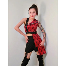 Blackpink Lisa Costume - Red Black Croptop Sling Dress Kill This Love Performance Lisa Cosplay