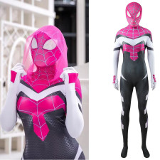 Edge of Spider-Verse Ghost-Spider Costume - Bodysuit Mask Set Ghost-Spider Cosplay