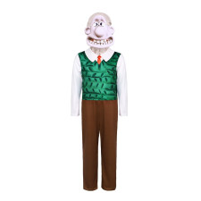 Wallace and Gromit Wallace Costume - Full Bodysuit Mask Set Wallace Cosplay