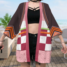 Demon Slayer Nezuko Kamado Costume - Pink Kimono Nezuko Kamado Cosplay