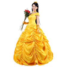 Disney Belle Princess Dress Costume Cosplay Outfit For Children and Adults Halloween Costume