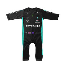 Formula 1 Mercedes Benz Black F1 Racing Suit Racer Driver Jumpsuit Baby Onesie