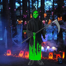 Kids Grim Reaper Costume - Glow in the Dark Coat Grim Reaper Cosplay