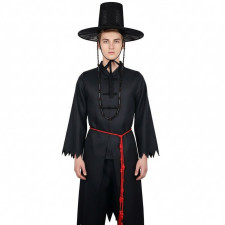 KPop Demon Hunters Saja Boys Costume -  Black Red Your Idol Performance Complete Outfit Saja Boys Cosplay With Hat And Accessories