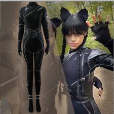 Wednesday Addams Cat Costume - Bodysuit Wednesday Addams Cat Cosplay