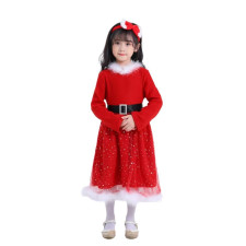 Girls Santa Costume - Red Dress Santa Cosplay