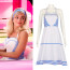 Barbie Movie 2023 Margot Robbie Costume - Blue And White Heart Dress Barbie Margot Robbie Cosplay