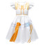 Girls K-Pop Demon Hunters Mira Costume - White Gold Mini Dress Stage Outfit Mira Cosplay