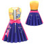 Girls K-Pop Demon Hunters Rumi Costume - Yellow Purple Sleeveless Mini Dress Rumi Cosplay