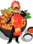 Kids Spicy Chicken Thigh Costume - Bodysuit Hat Spicy Chicken Thigh Cosplay