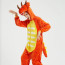 Kids Orange Triceratops Costume - Onesie Jumpsuit Orange Triceratops Cosplay