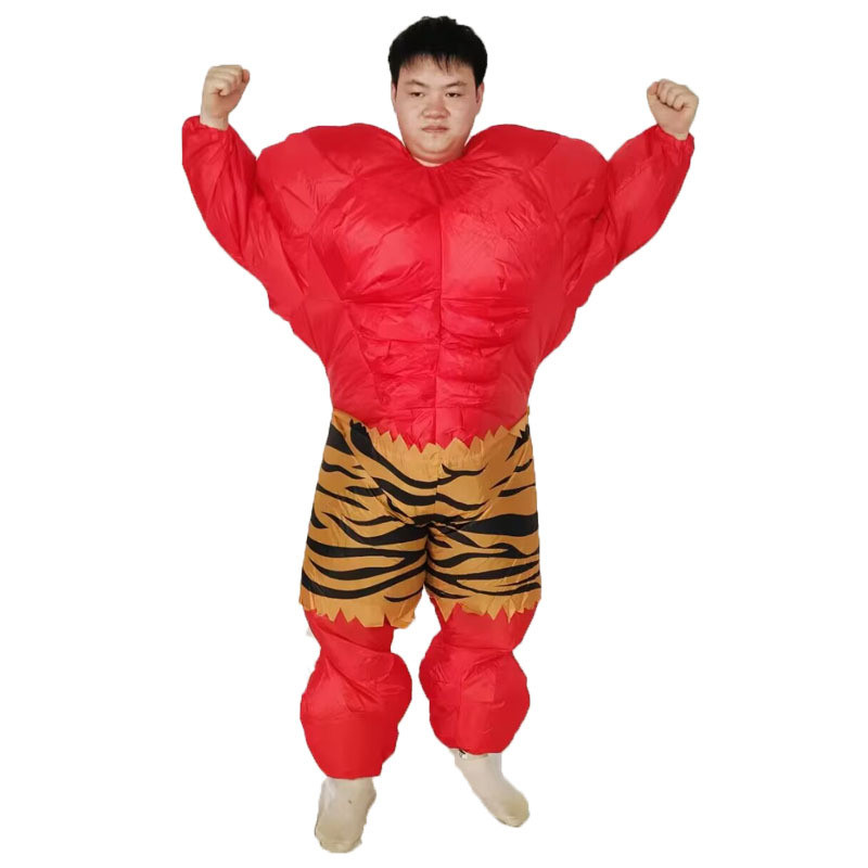 Red Muscle Man Inflatable Costume - Red Muscleman Cosplay