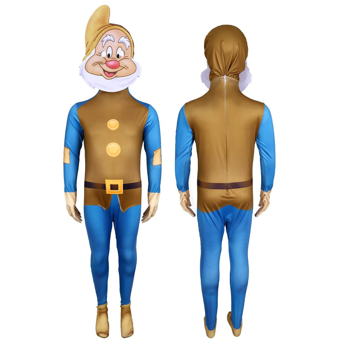 Snow White and The Seven Dwarfs Happy - Bodysuit Mask Happy Dwarf Cosplay