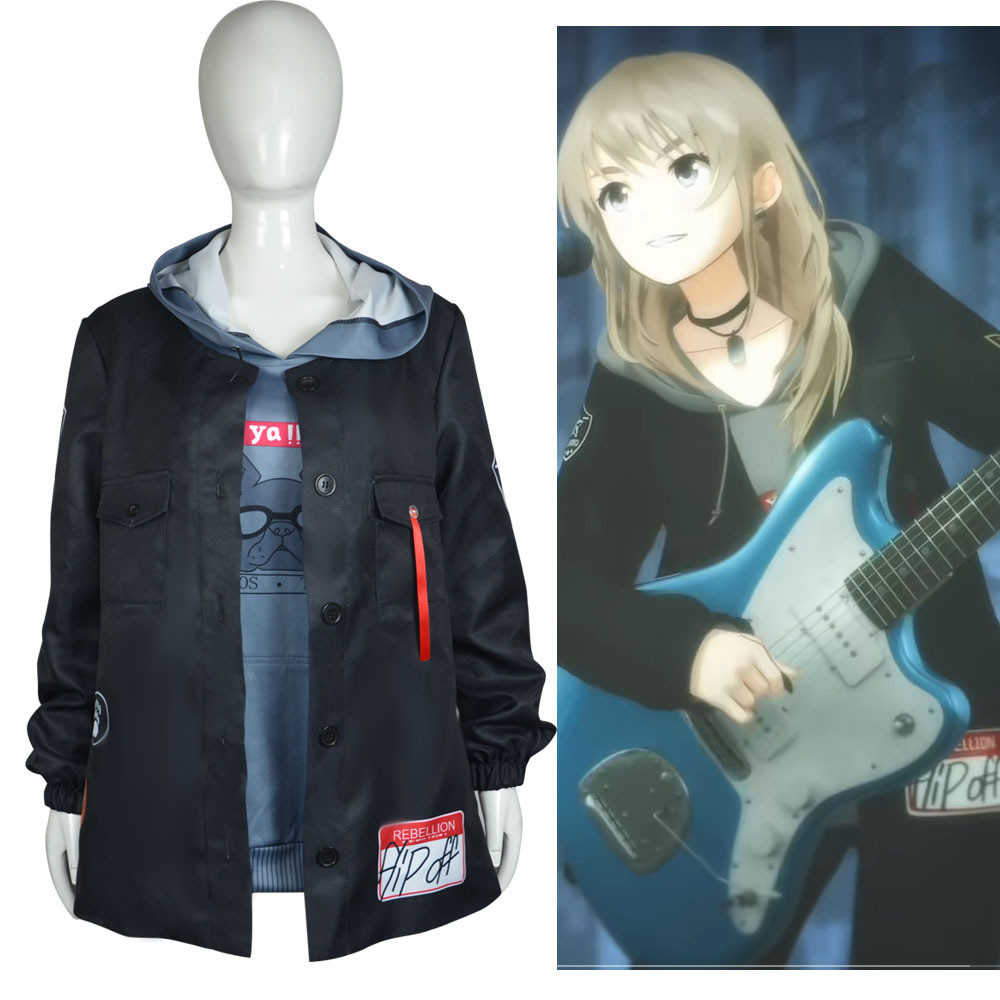 Girls Band Cry Momoka Kawaragi Costume - Blue Hoodie Set Momoka Kawaragi Cosplay