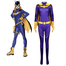 DC Comics Batgirl Barbara Gordon Costume - Purple Bodysuit Cape Batgirl Cosplay
