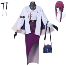Honkai Star Rail Kafka Deluxe Costume - White Purple Dress Accessories Wig Set Kafka Cosplay