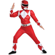 Boy's Red Power Ranger Classic Muscle Costume - Red Ranger Classic Muscle Costume
