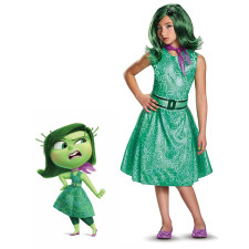 Girls Inside Out Disgust Costume - Green Dress Disgust Cosplay