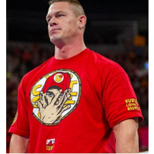 WWE John Cena Costume - You Cant See Me Red Set Shirt Cap Headband Wristband John Cena Cosplay