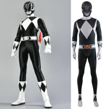 Mighty Morphin Power Rangers Black Ranger Zack Taylor Costume - Bodysuit Mask Set Black Ranger Zack Taylor Cosplay