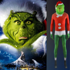 How the Grinch Stole Christmas Santa Grinch Costume - Bodysuit Santa Grinch Cosplay
