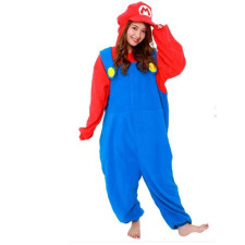 Super Mario Bros Mario Costume - Onesie Jumpsuit Mario Cosplay
