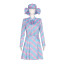 Barbie Movie 2023 Margot Robbie Costume - Blue Coat Dress Barbie Margot Robbie Cosplay