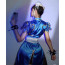Street Fighter Chun Li Costume - Blue Gold Fighting Dress Chun Li Cosplay