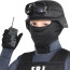 FBI Cop Costume - Black Blue Bullet Proof Vest FBI Cop Swat Cosplay