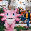 Riding Pink Axolotl Inflatable Costume - Riding Pink Axolotl Cosplay
