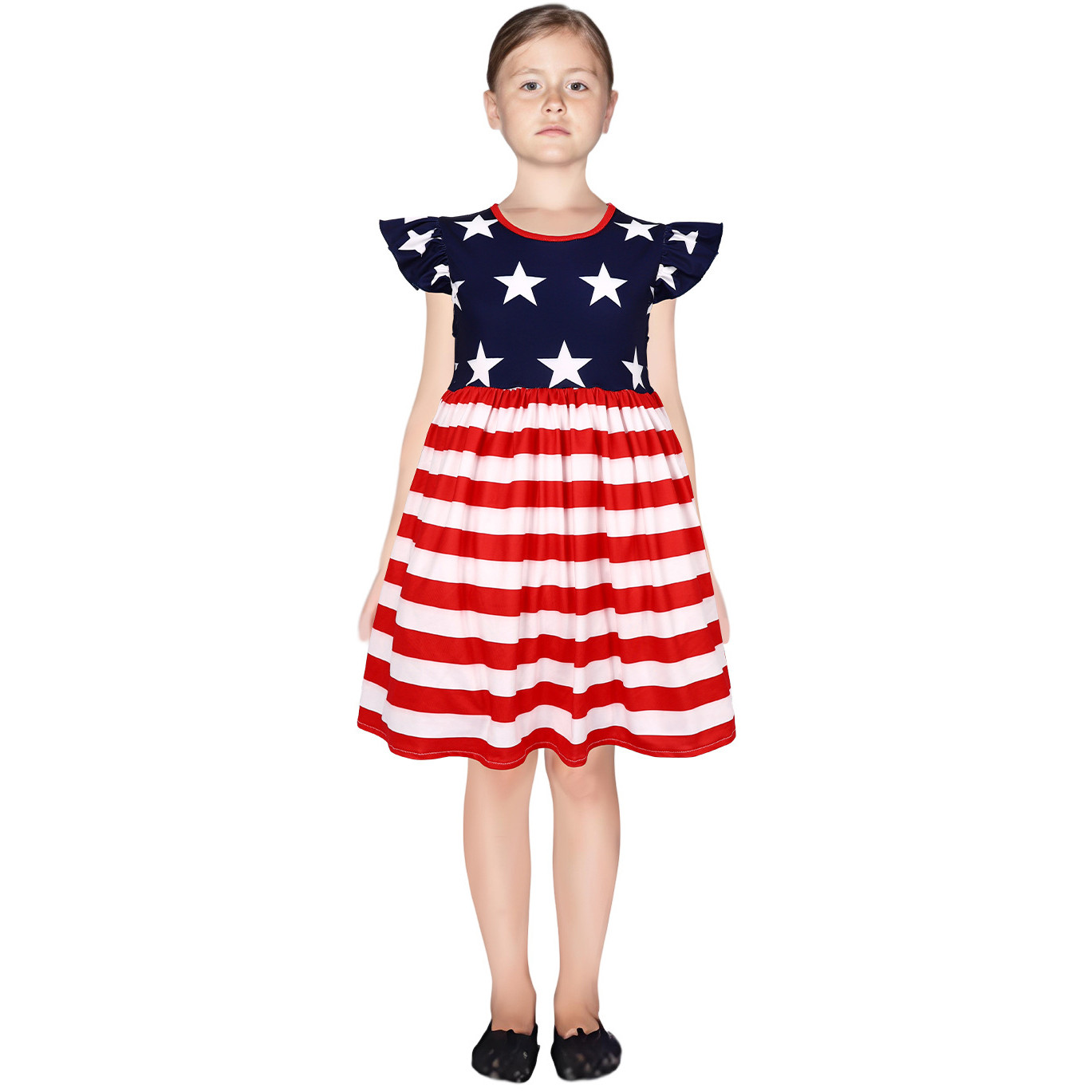 Girls American Flag Stars and Stripes Costume - Dress American Flag Cosplay