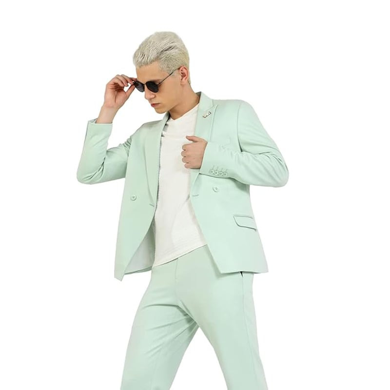 Tokyo Revengers Haitani Rindo Costume - Green Stripe Suit Haitani Rindo Cosplay