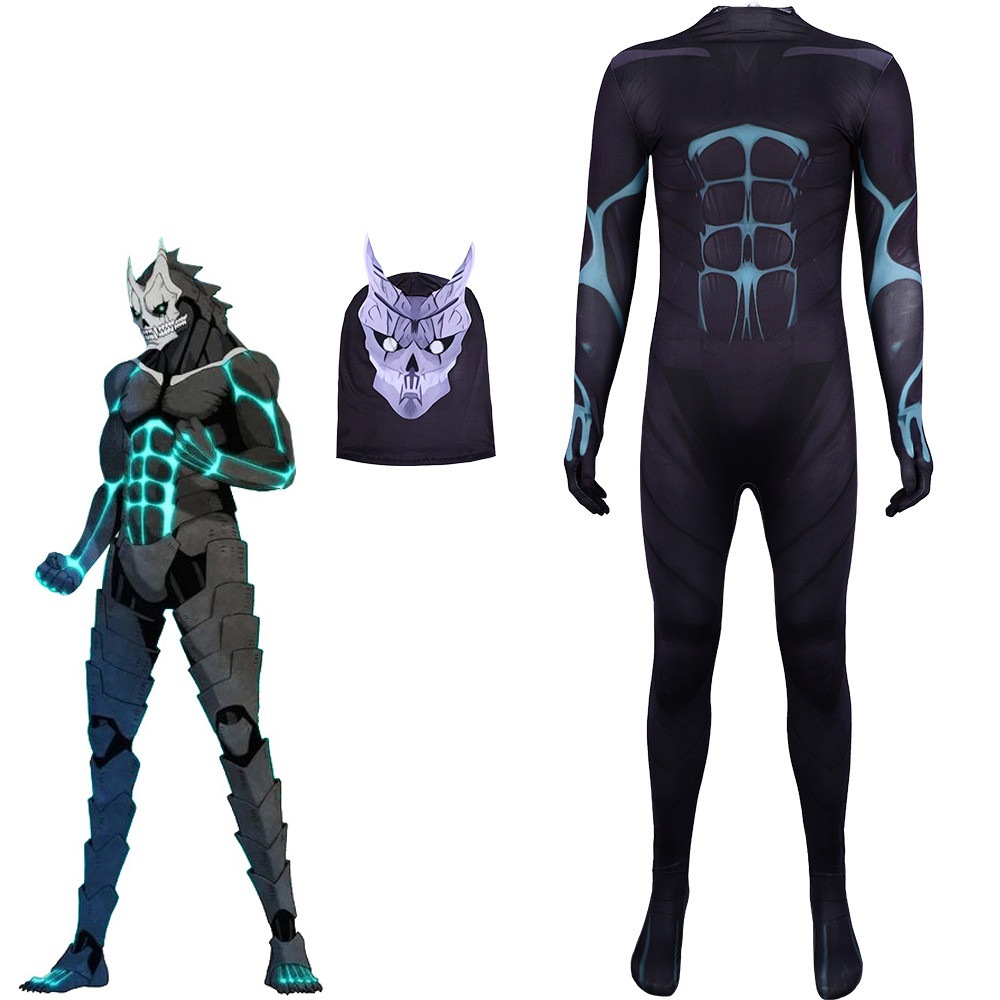 Kaiju No. 8 Kafka Kaiju Form Costume - Black Bodysuit Mask Kafka Kaiju Form Cosplay