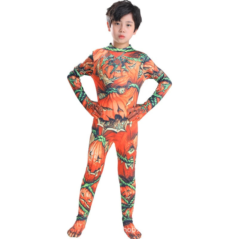 Halloween Theme Pumpkin Lycra Bodysuit Cosplay Costume