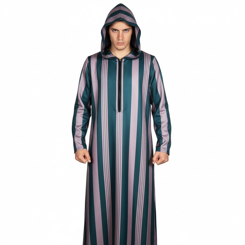 Muslim Costume - Striped Kaftan Robe Muslim Cosplay