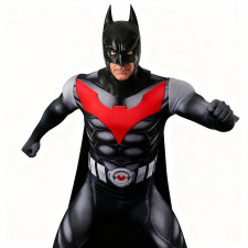Batman Beyond Future Batman Costume - Grey Red Bodysuit Mask Future Batman Cosplay