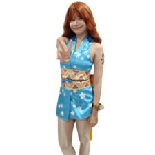 One Piece Nami Wanokuni Style - Blue Dress Nami Cosplay