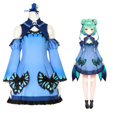 Hololive Vtuber Uruha Rushia Costume - Blue Dress Uruha Rushia Cosplay