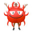 Germ Bacteria Virus Inflatable Costume - Red Pokey Virus Cosplay